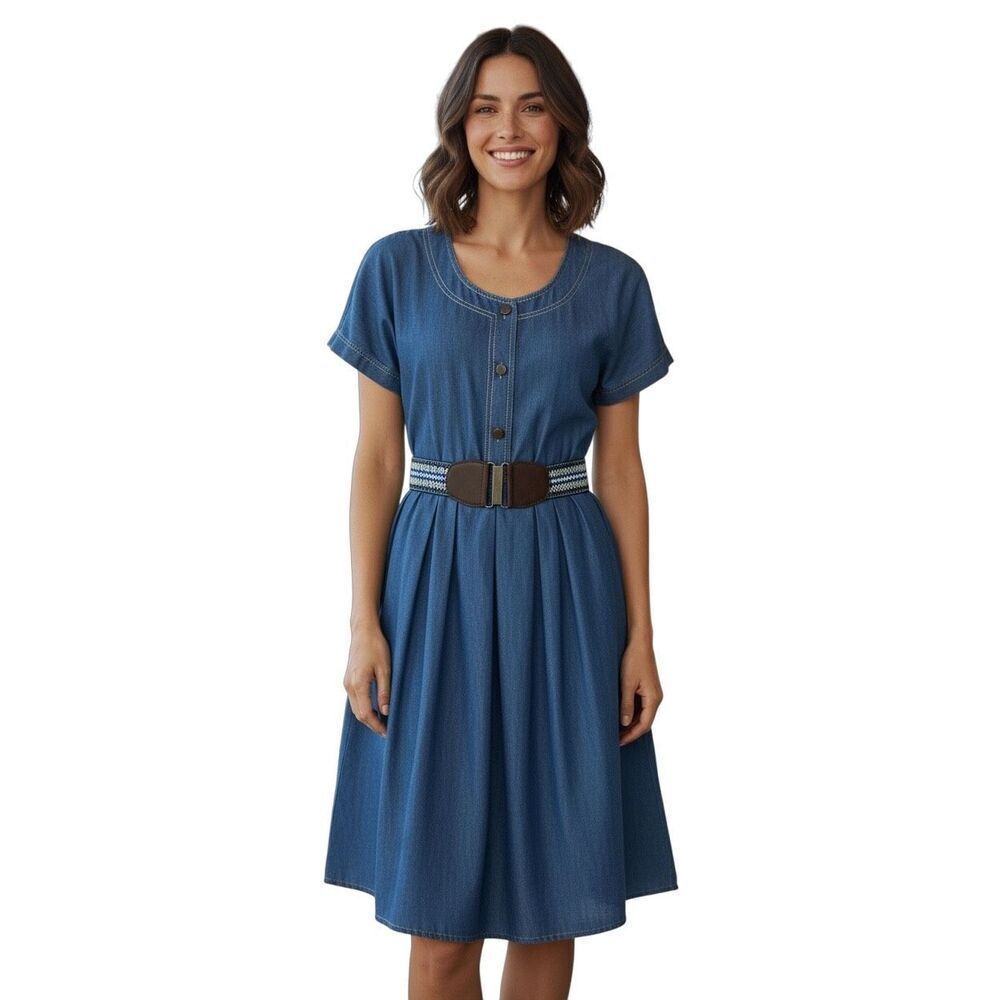 Women’s Vintage TONI Denim Belted Dress MP
